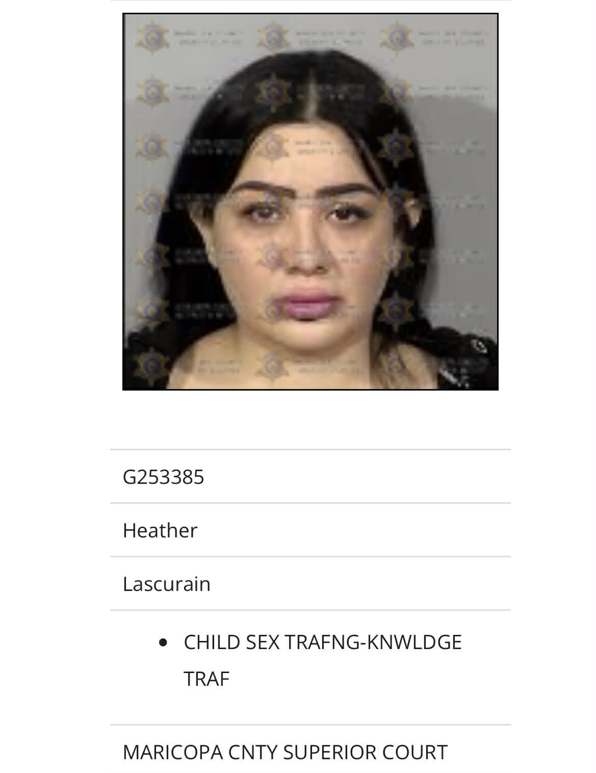 Heather Lascurain Arizona mugshot